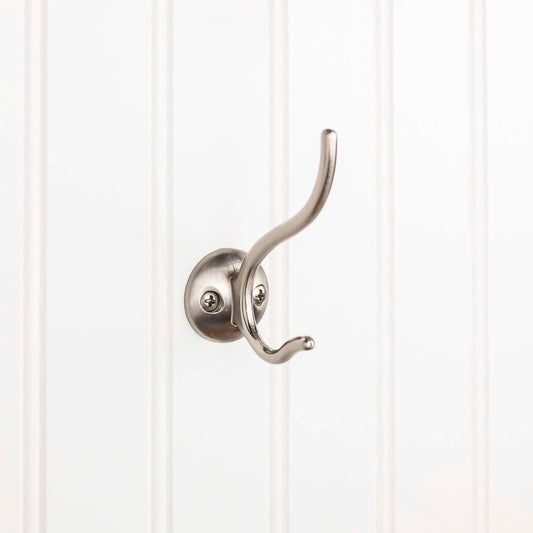 Elements - 3-13/16" Slender Contemporary Double Prong Wall Mounted Hook