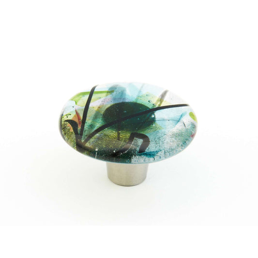 Schaub and Company - Ice Cabinet Knob Round Turquoise Confetti