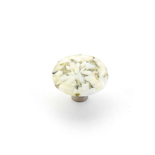 Schaub and Company - Ice Cabinet Knob Round White Lace Pebbles
