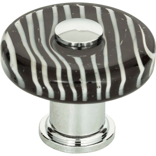 Atlas - Zebra Glass Round Knob