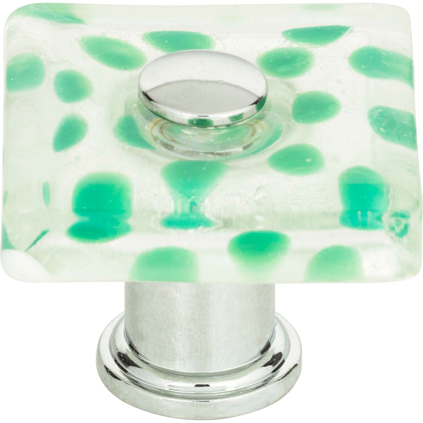 Atlas - Emerald Polka Dot Glass Knob