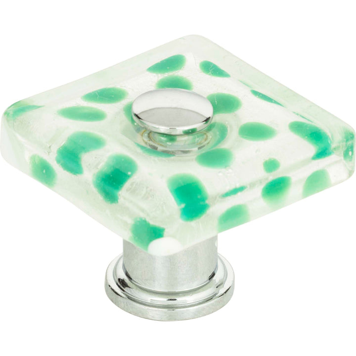 Atlas - Emerald Polka Dot Glass Knob