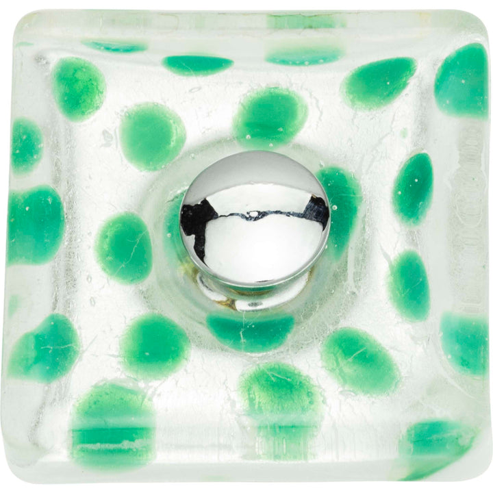 Atlas - Emerald Polka Dot Glass Knob