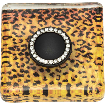 Atlas - Cheetah Glass Square Knob