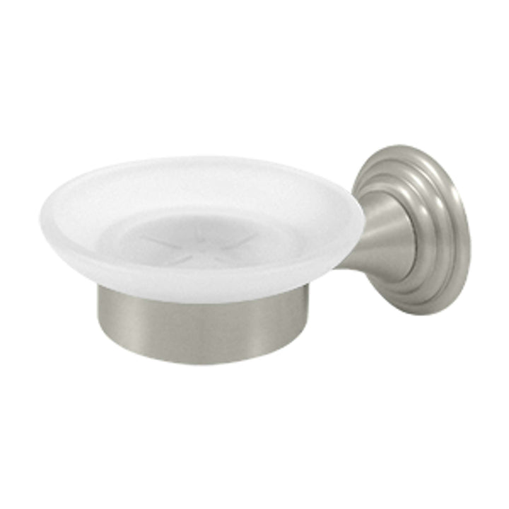 Deltana - Soap Dish with Frosted Glass, 98C Series, Solid Brass