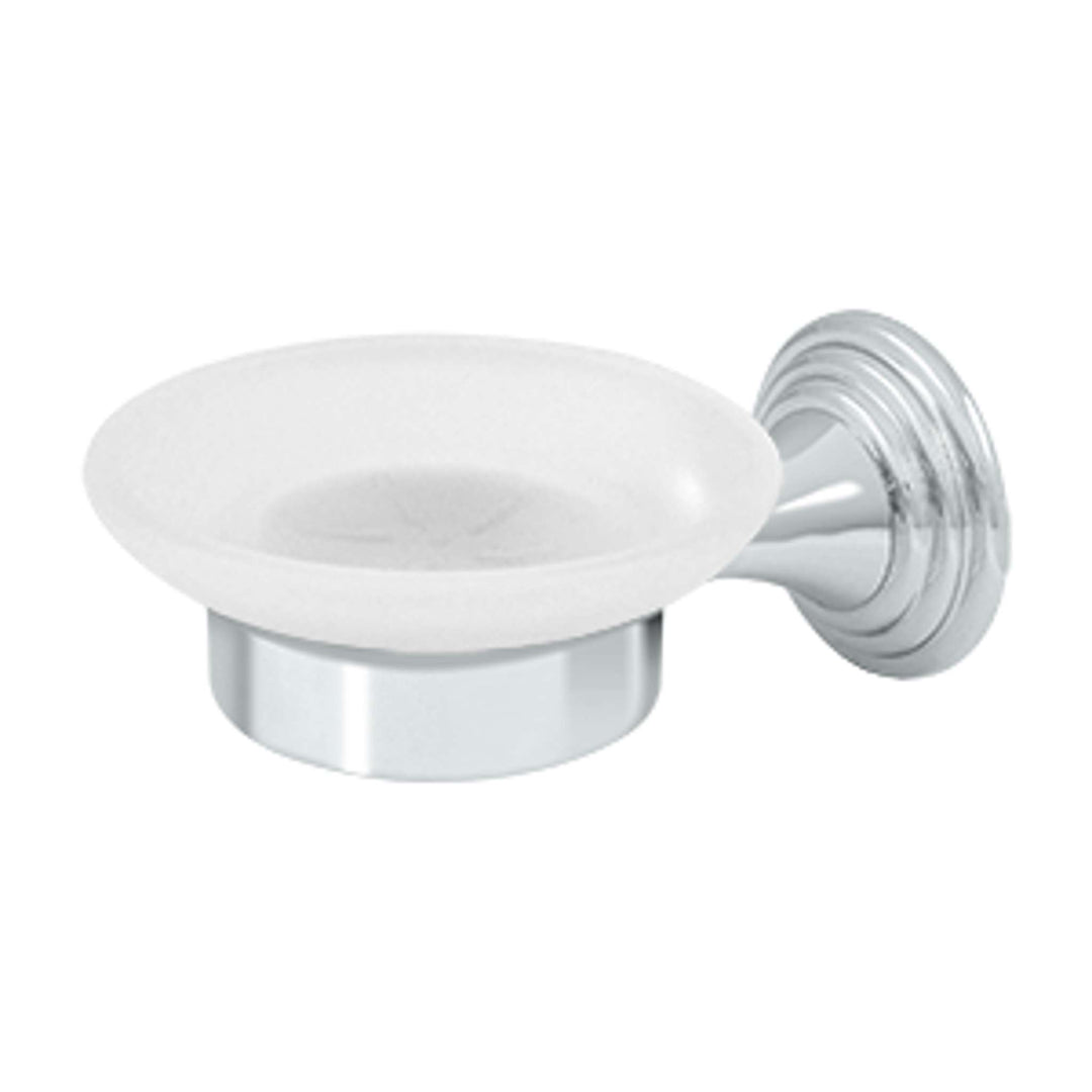 Deltana - Soap Dish with Frosted Glass, 98C Series, Solid Brass