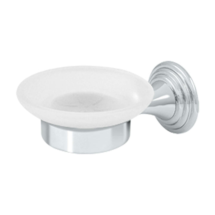 Deltana - Soap Dish with Frosted Glass, 98C Series, Solid Brass