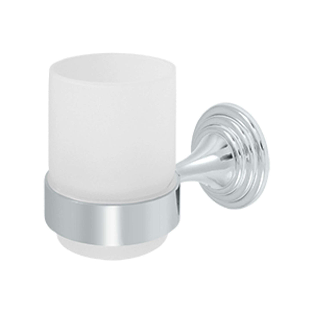 Deltana - Tumbler Holder with Frosted Glass, 98C Series, Solid Brass