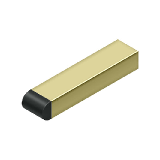 Deltana - 4" Contemporary Half-Cylinder Tip Baseboard Bumper, Solid Brass