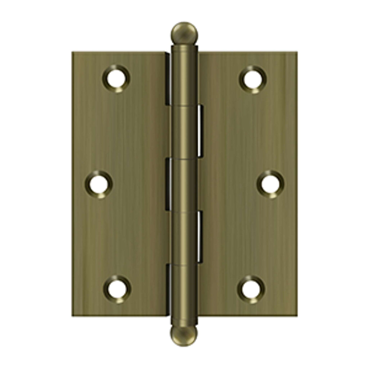 Deltana - 3" x 2-1/2" Hinge, w/ Ball Tips, Specialty Solid Brass