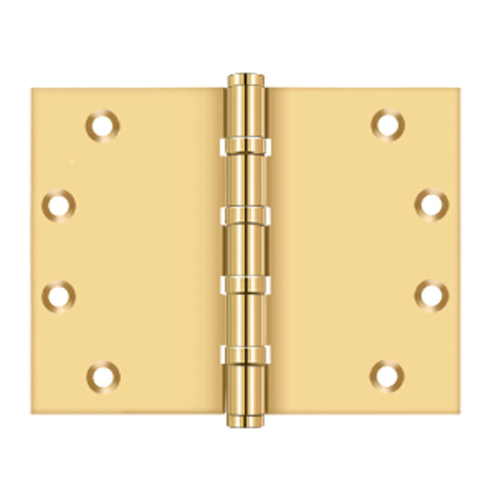 Deltana - 4-1/2" x 6" Square Corner Hinge, Ball Bearing, Solid Brass Hinges