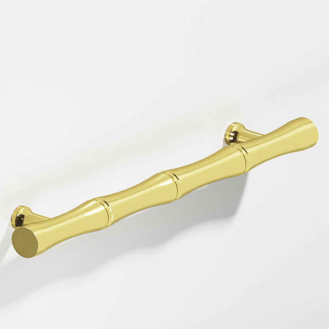 Colonial Bronze 281 Bamboo Door Pull with flared posts in Unlacquered Polished Brass