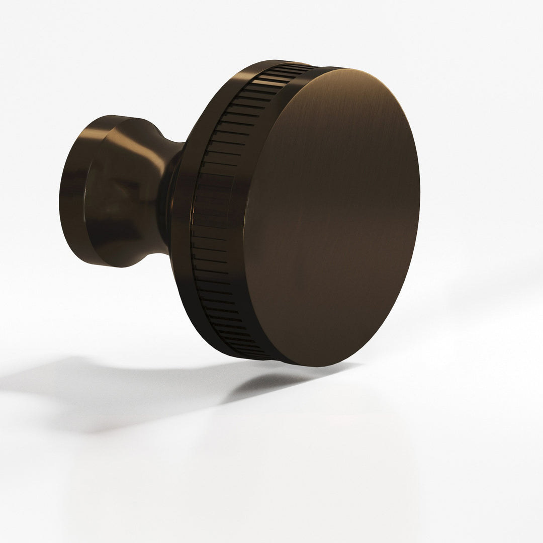 Colonial Bronze 585 Round coined sandwich Cabinet Knob in Oil Rubbed Bronze
