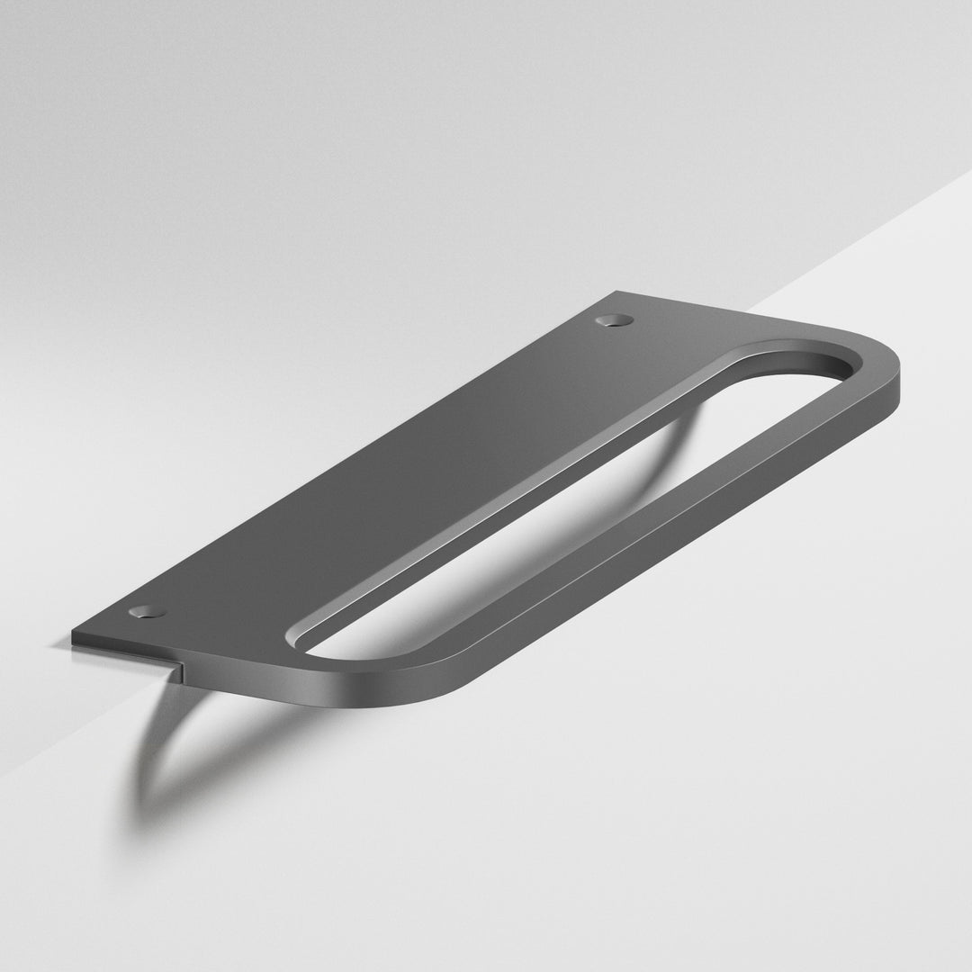 Colonial Bronze 884 Rounded front racetrack Edge Pull in Matte Graphite