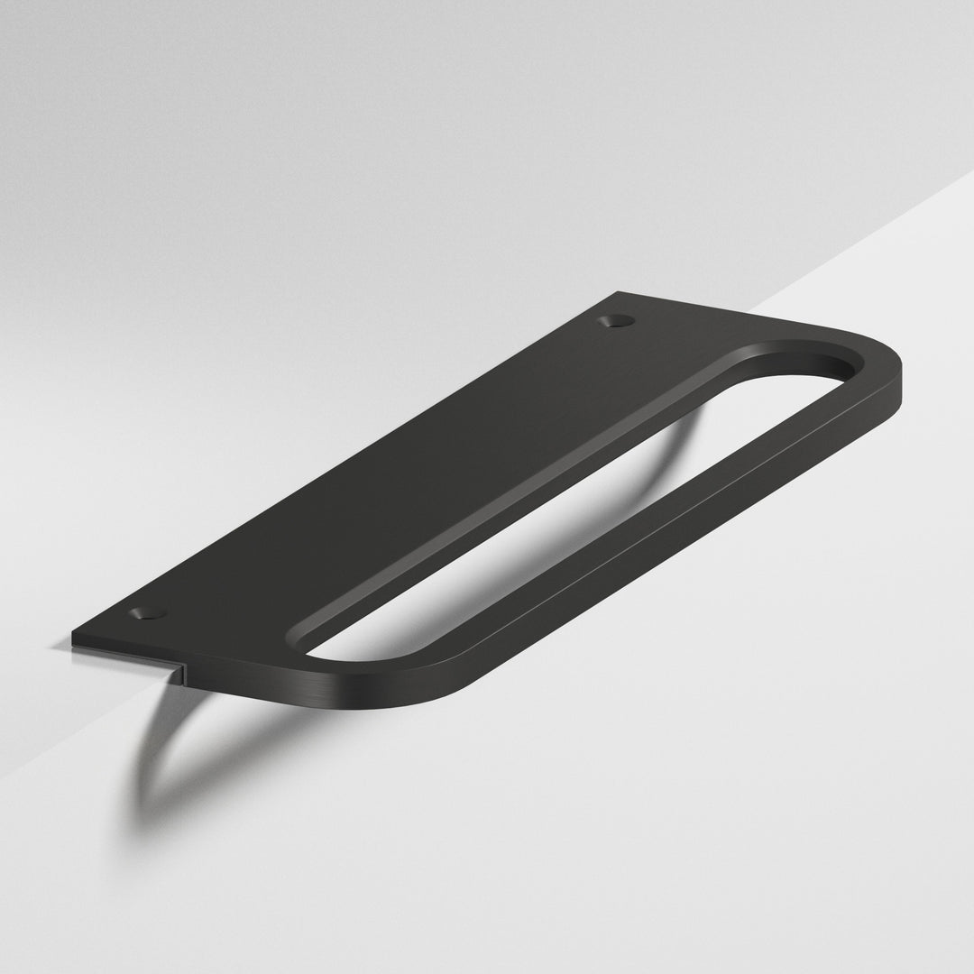 Colonial Bronze 884 Rounded front racetrack Edge Pull in Matte Satin Black