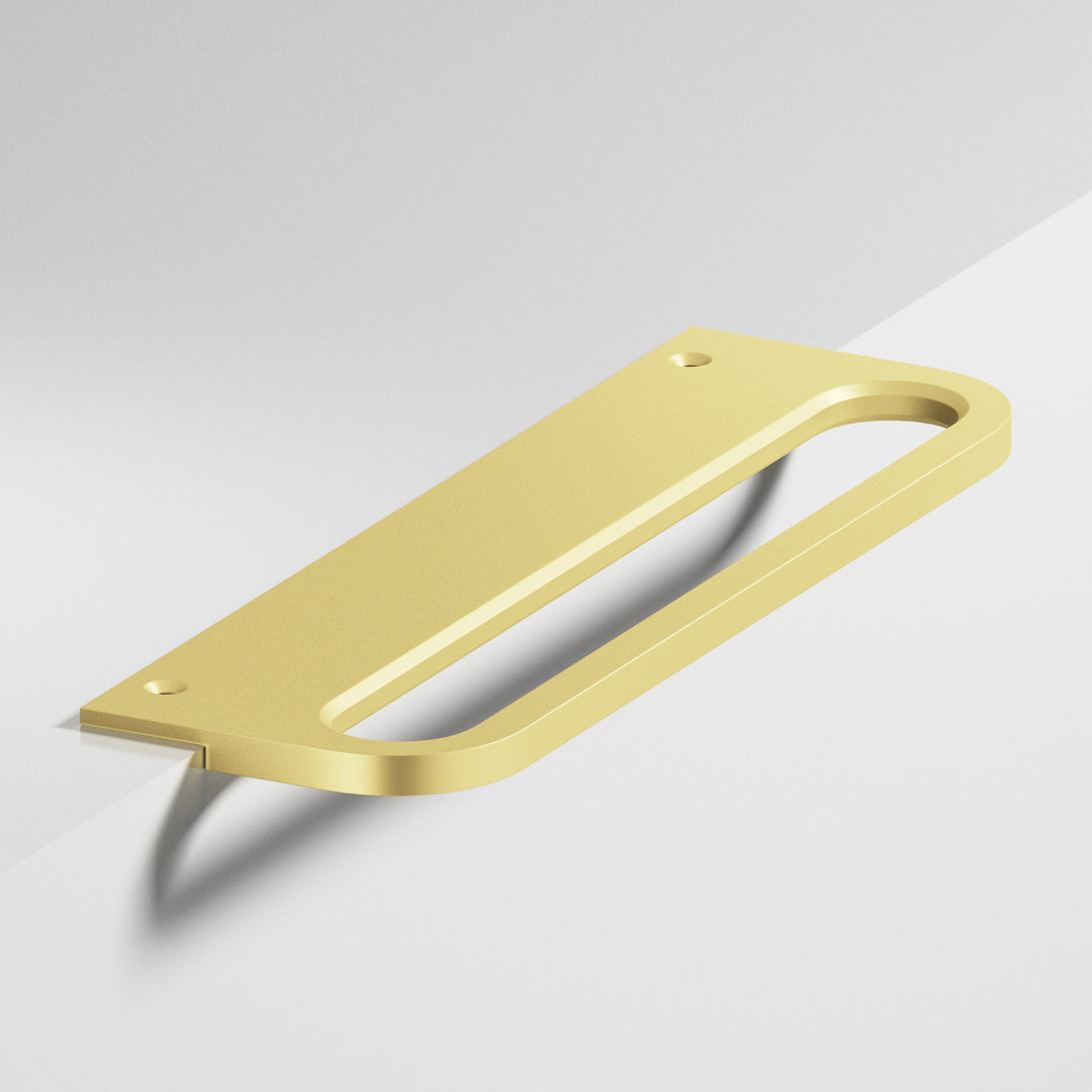 Colonial Bronze 884 Rounded front racetrack Edge Pull in Matte Satin Brass