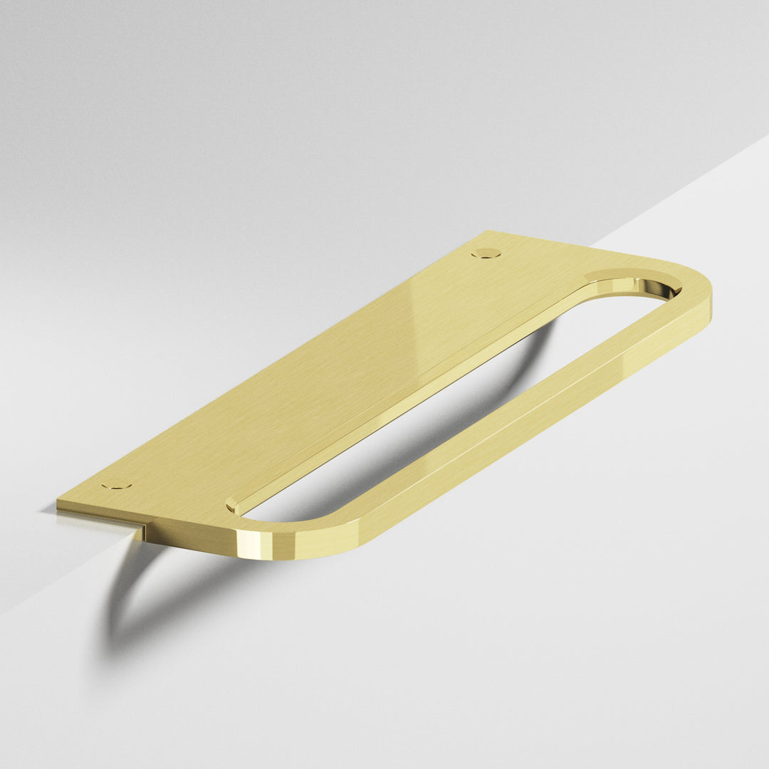 Colonial Bronze 883 Rounded front racetrack Edge Pull in Unlacquered Polished Brass