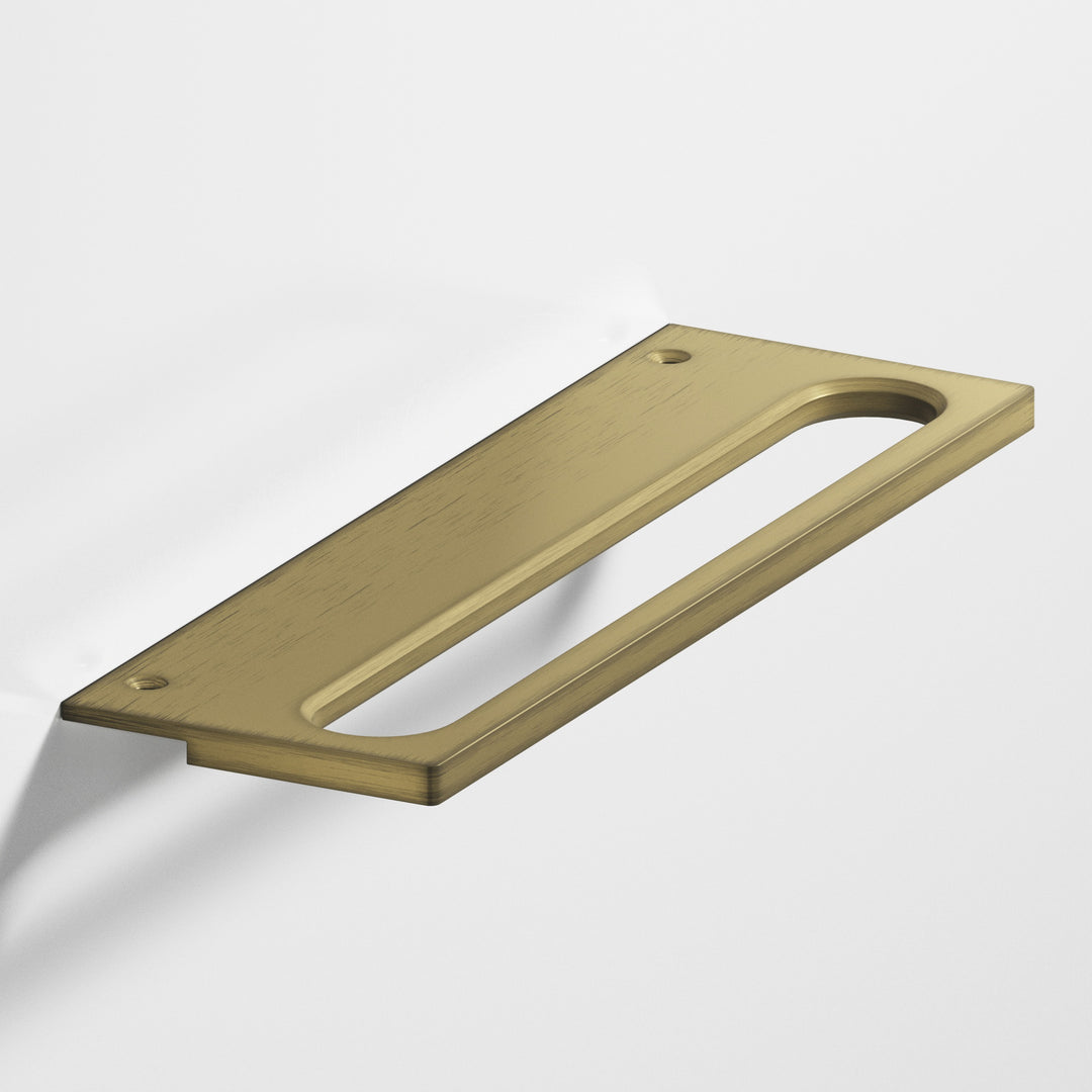 Colonial Bronze 888 Squared front racetrack Edge Pull in Matte Antique Satin Brass