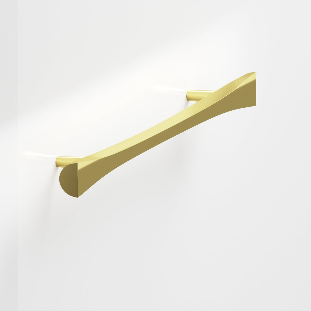 Colonial Bronze 1142 Bowtie Door Pull with rounded back and tapered posts in Unlacquered Polished Brass