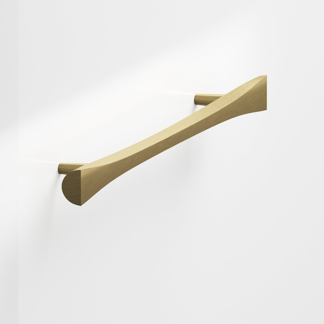 Colonial Bronze 1142 Bowtie Door Pull with rounded back and tapered posts in Antique Brass