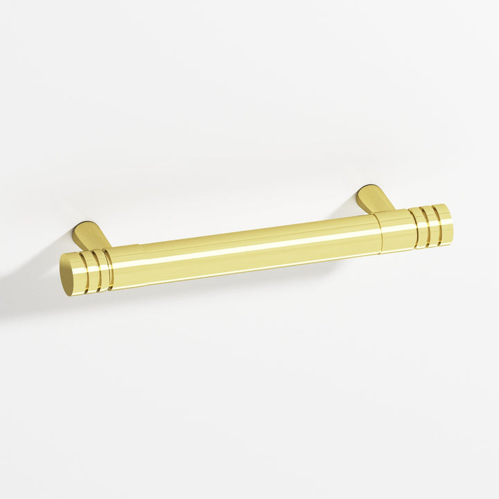 Colonial Bronze 1304 Round grooved Cabinet Pull with tapered posts in Unlacquered Polished Brass