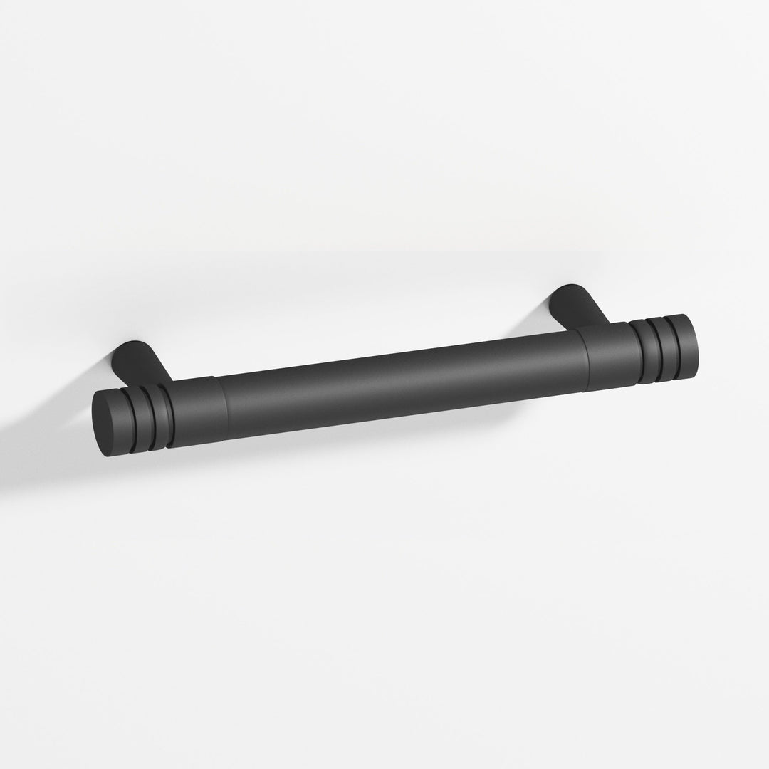 Colonial Bronze 1417 Round grooved Appliance Pull with tapered posts in Matte Graphite