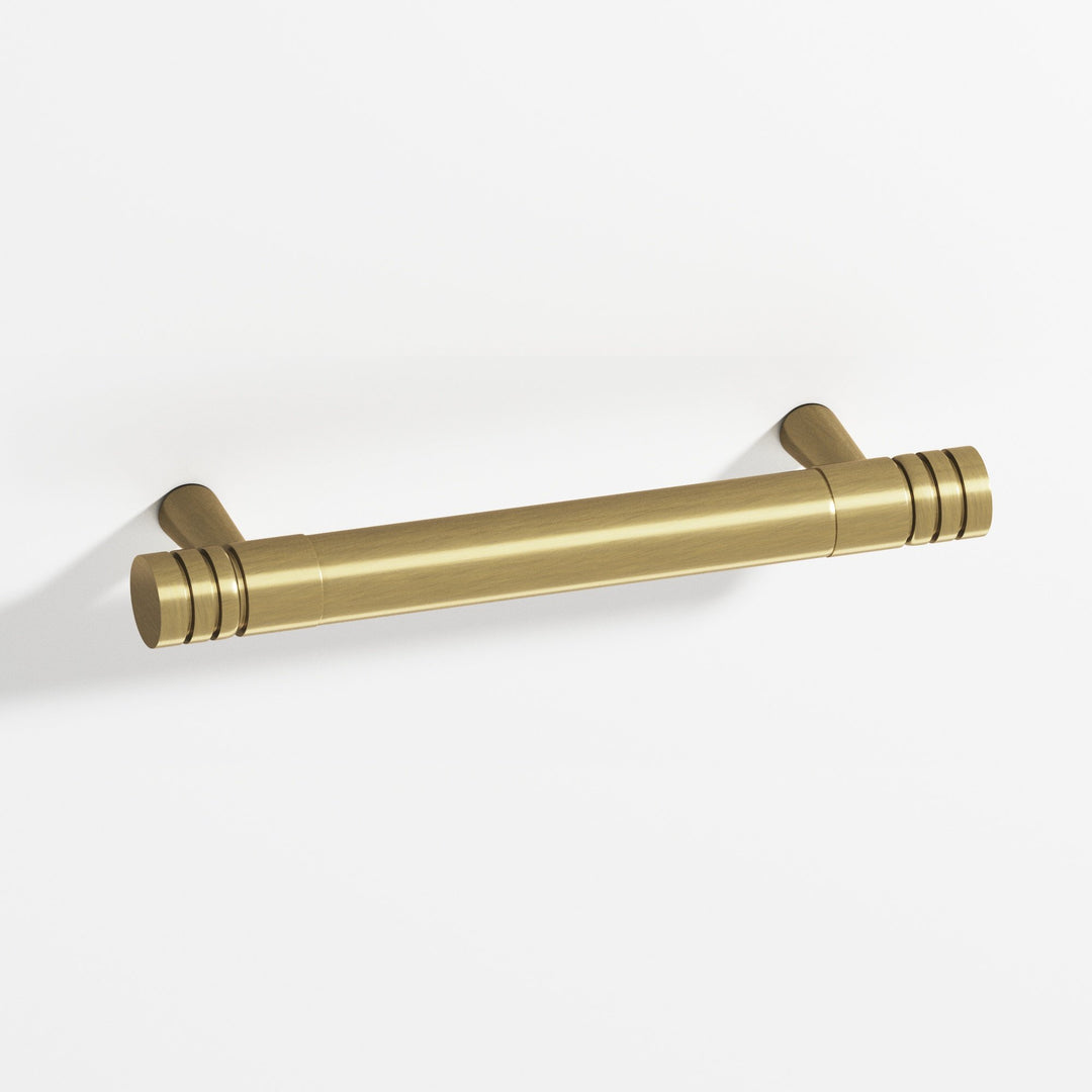 Colonial Bronze 1304 Round grooved Cabinet Pull with tapered posts in Antique Brass