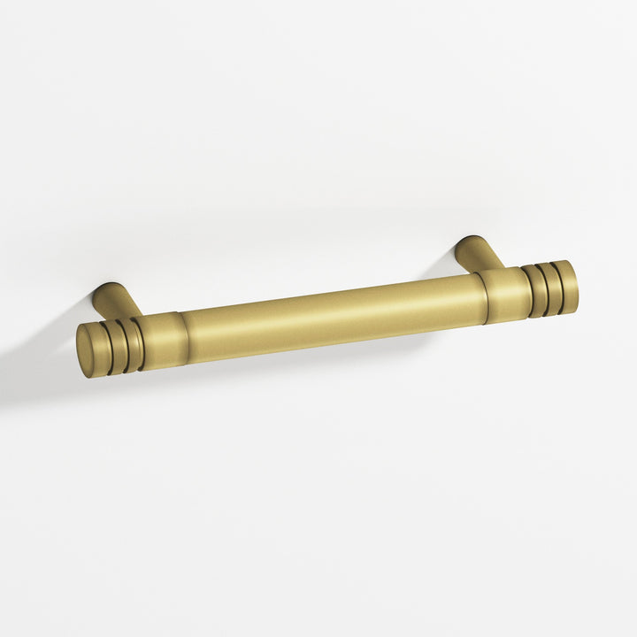 Colonial Bronze 1304 Round grooved Cabinet Pull with tapered posts in Matte Antique Satin Brass