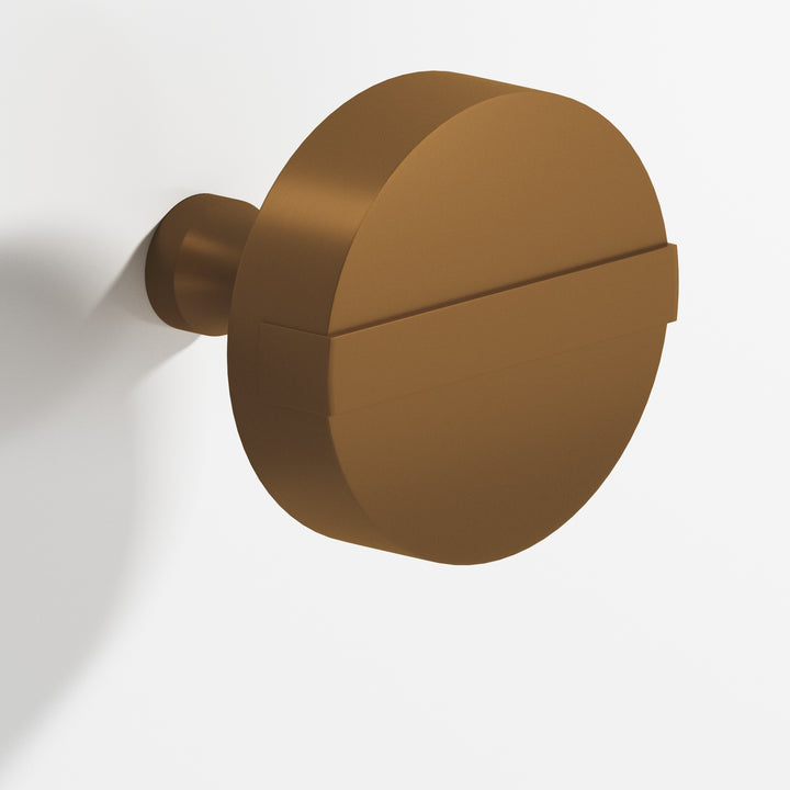 Colonial Bronze 1312 Round striped Cabinet Knob with tapered post in Matte Light Statuary Bronze