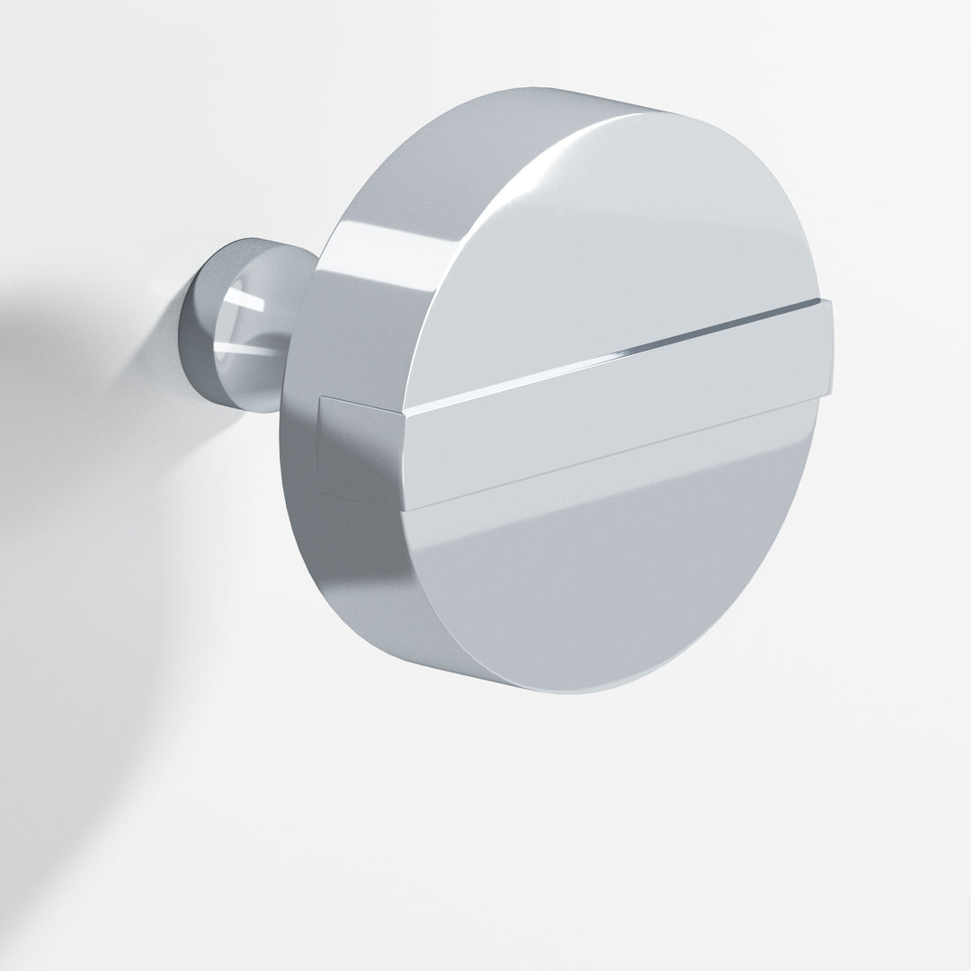 Colonial Bronze 1311 Round striped Cabinet Knob with tapered post in Polished Chrome