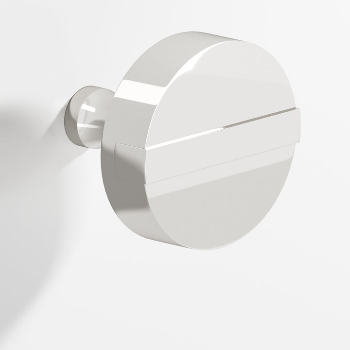 Colonial Bronze 1311 Round striped Cabinet Knob with tapered post in Polished Nickel