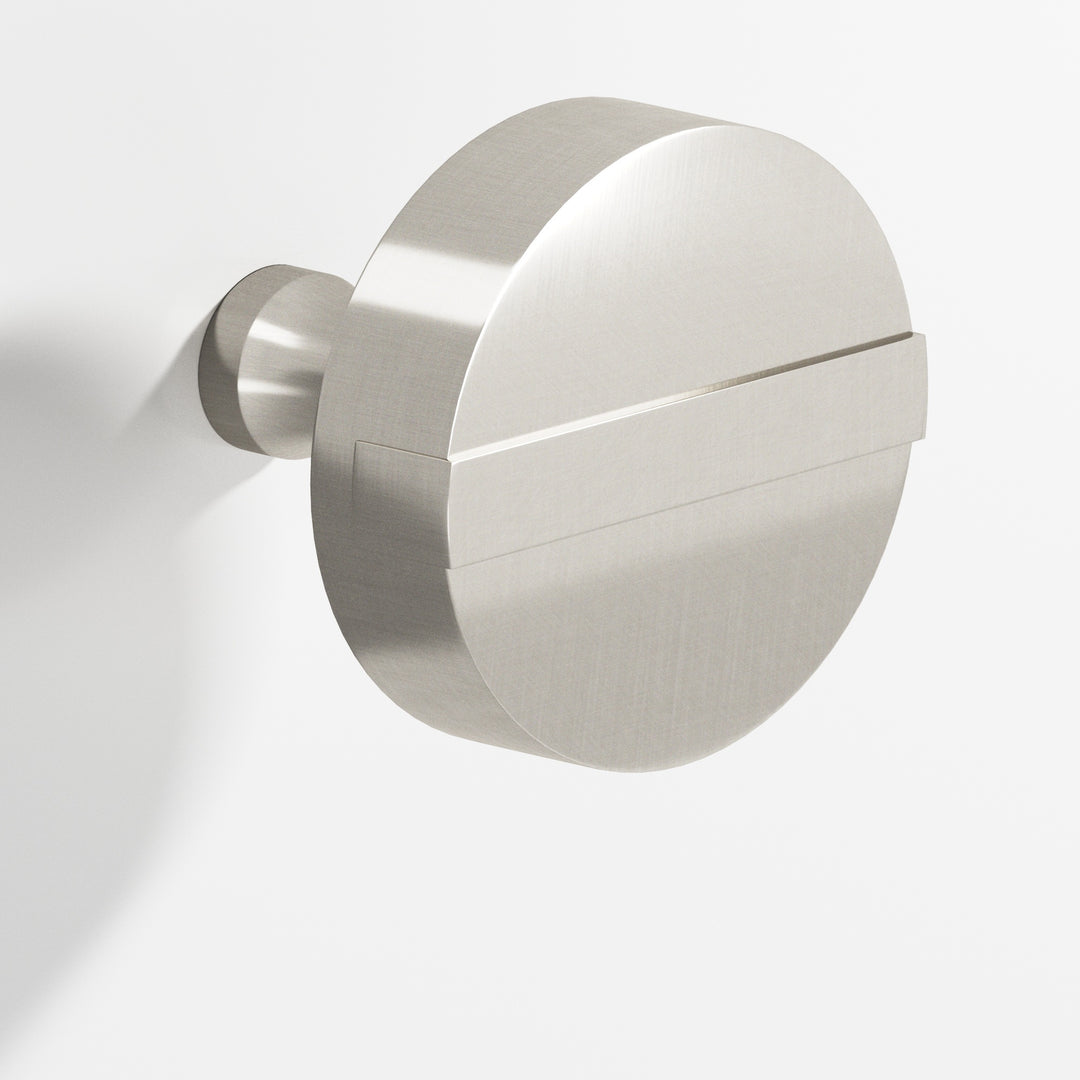 Colonial Bronze 1311 Round striped Cabinet Knob with tapered post in Satin Nickel
