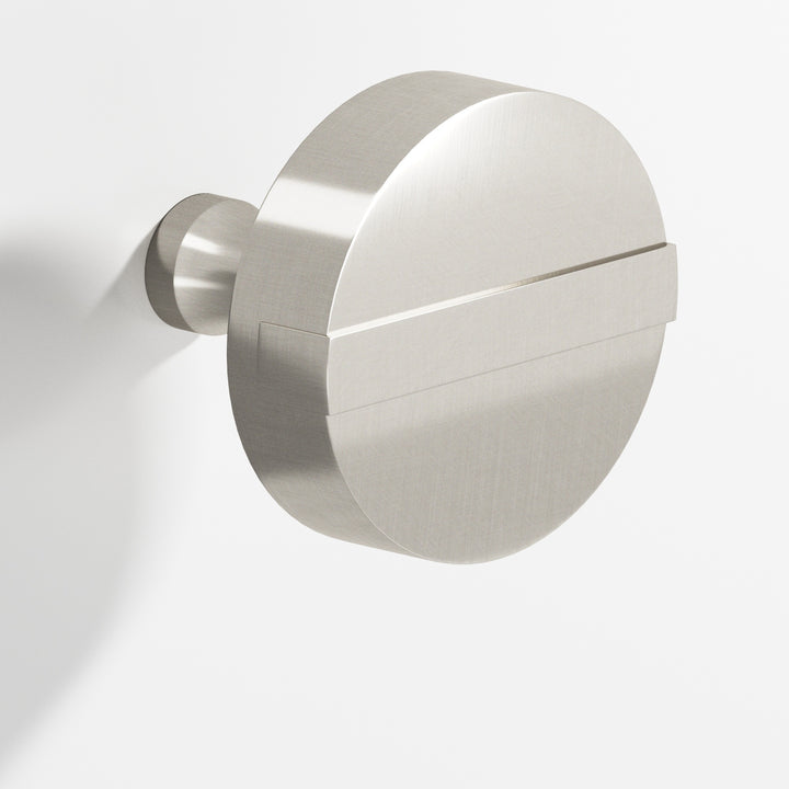 Colonial Bronze 1312 Round striped Cabinet Knob with tapered post in Satin Nickel