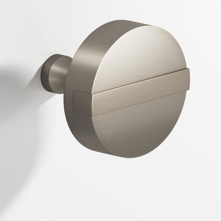 Colonial Bronze 1311 Round striped Cabinet Knob with tapered post in Matte Pewter