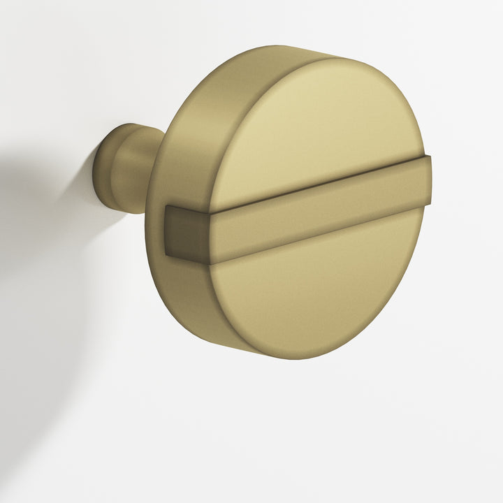 Colonial Bronze 1312 Round striped Cabinet Knob with tapered post in Matte Antique Satin Brass
