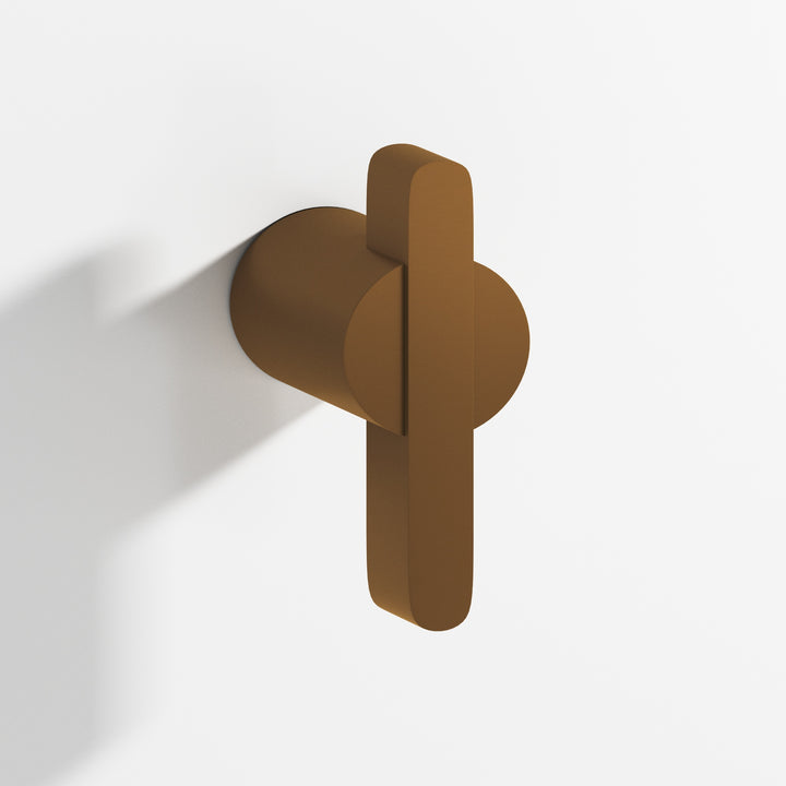Colonial Bronze 1331 Round offset and striped T Cabinet Knob in Matte Light Statuary Bronze