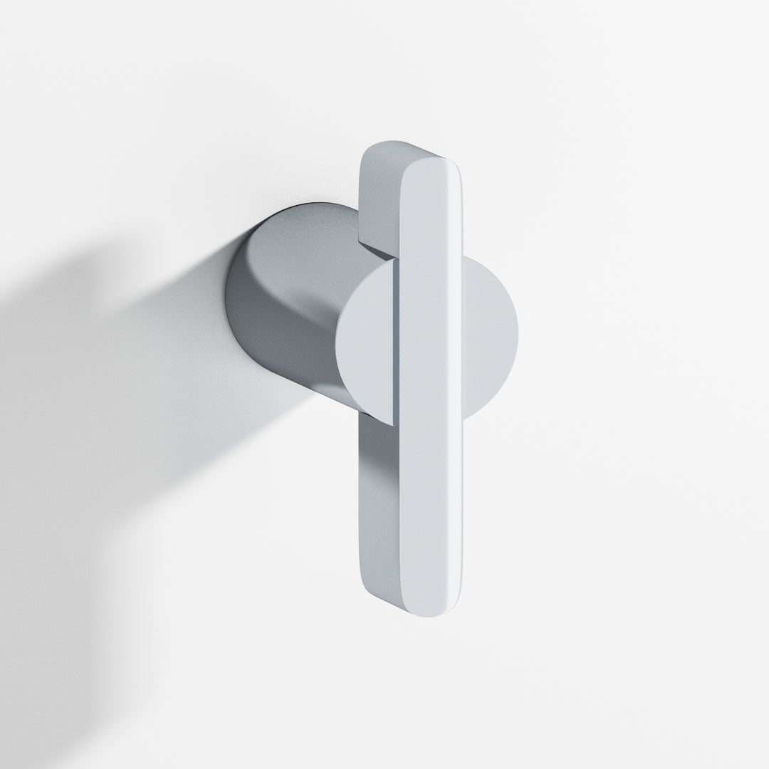 Colonial Bronze 1330 Round offset and striped T Cabinet Knob in Polished Chrome