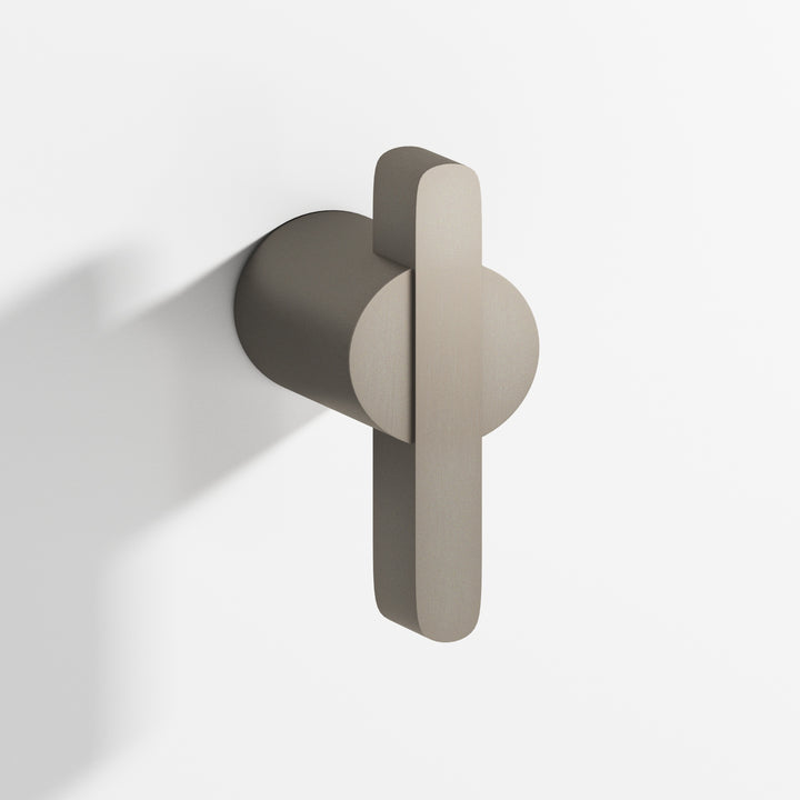 Colonial Bronze 1330 Round offset and striped T Cabinet Knob in Matte Pewter