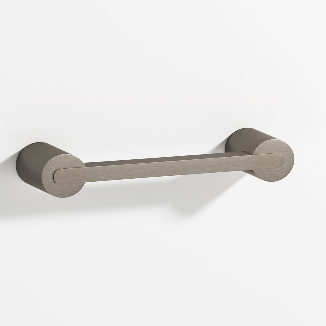 Colonial Bronze 1332 Rectangular Cabinet Pull fully encapsulated by round posts in Matte Pewter