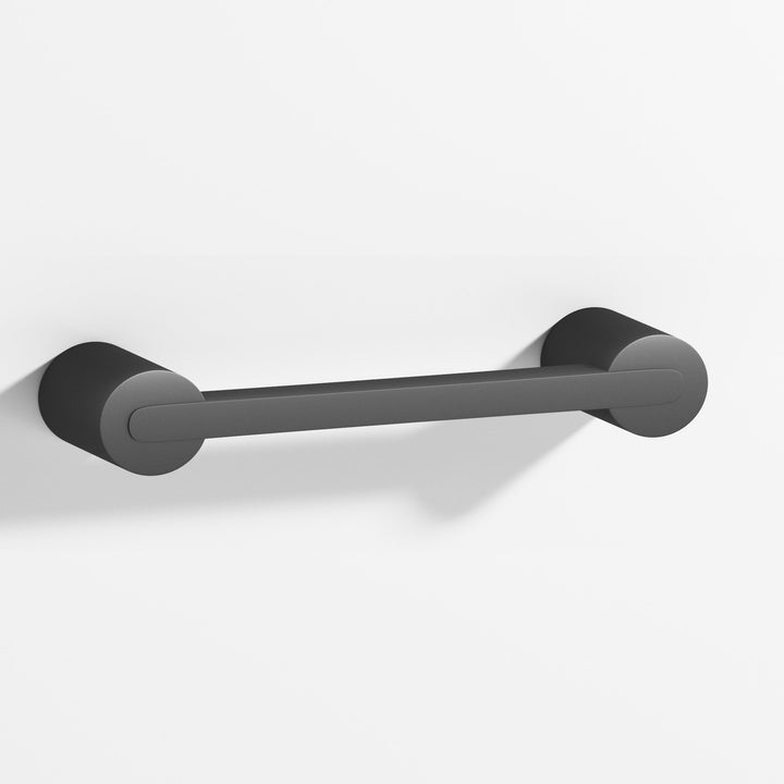 Colonial Bronze 1332 Rectangular Cabinet Pull fully encapsulated by round posts in Matte Graphite