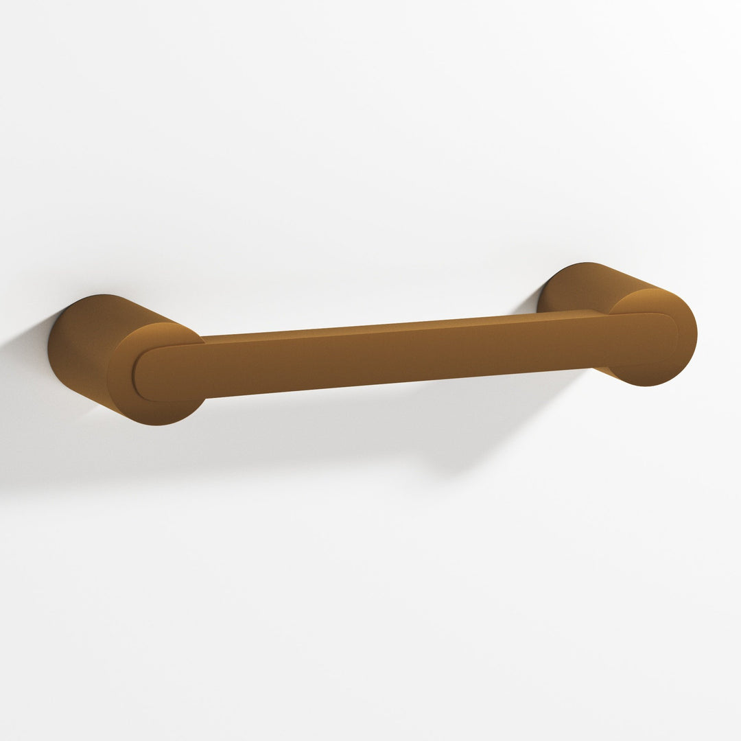 Colonial Bronze 1333 Rectangular Cabinet Pull fully encapsulated by round posts in Matte Light Statuary Bronze