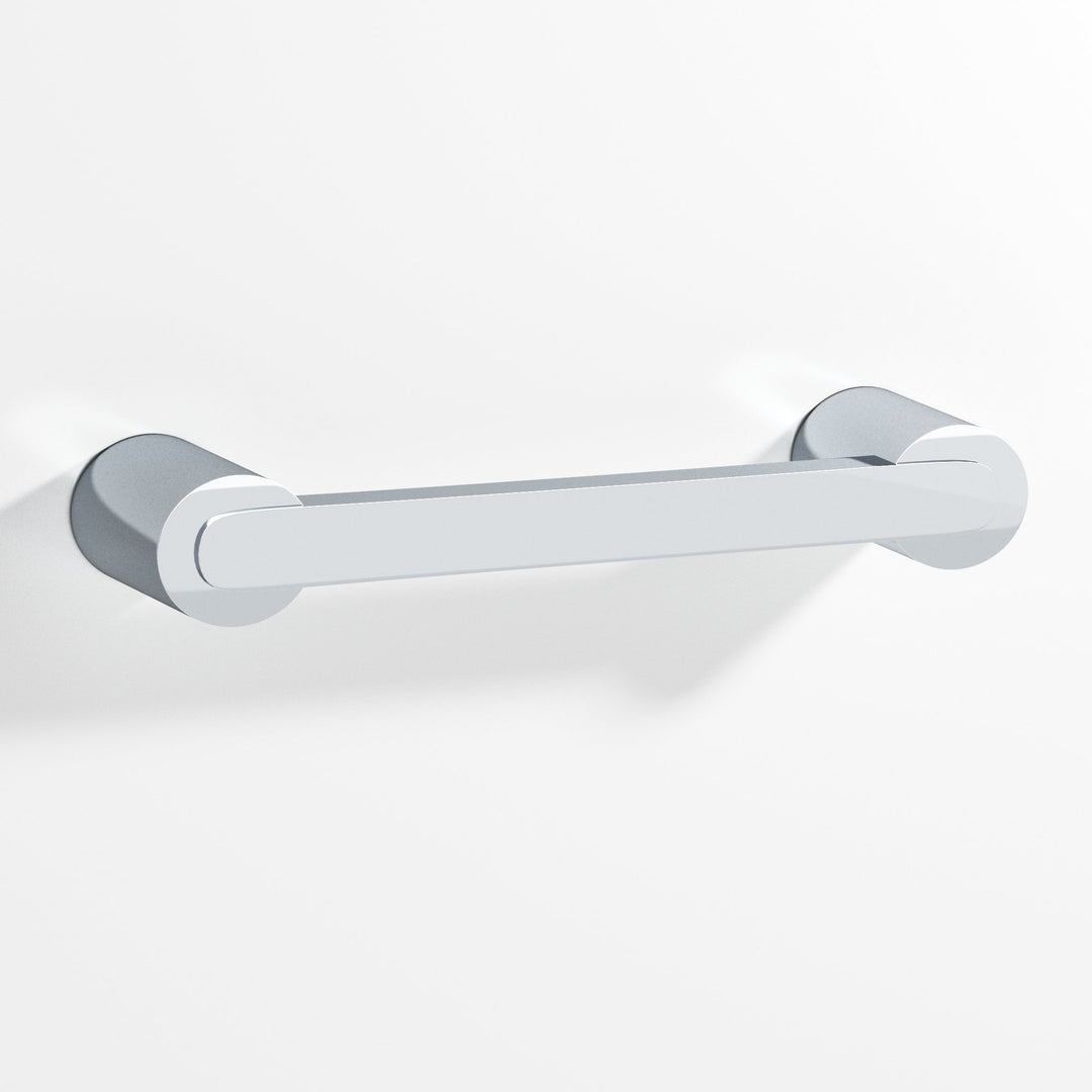 Colonial Bronze 1333 Rectangular Cabinet Pull fully encapsulated by round posts in Polished Chrome