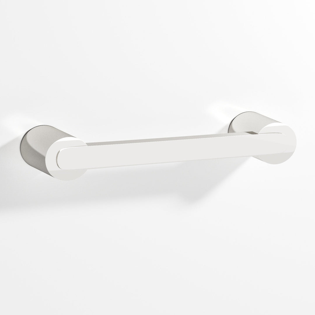 Colonial Bronze 1333 Rectangular Cabinet Pull fully encapsulated by round posts in Polished Nickel