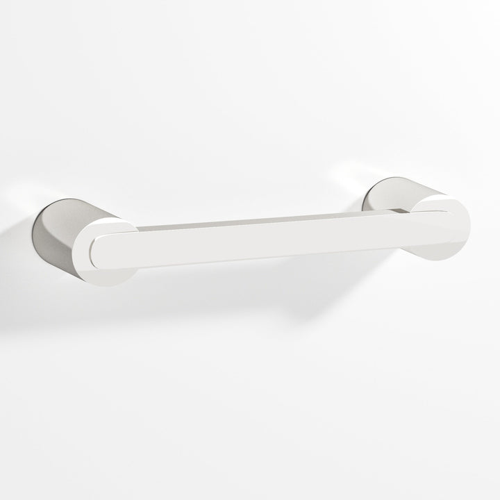 Colonial Bronze 1333 Rectangular Cabinet Pull fully encapsulated by round posts in Polished Nickel
