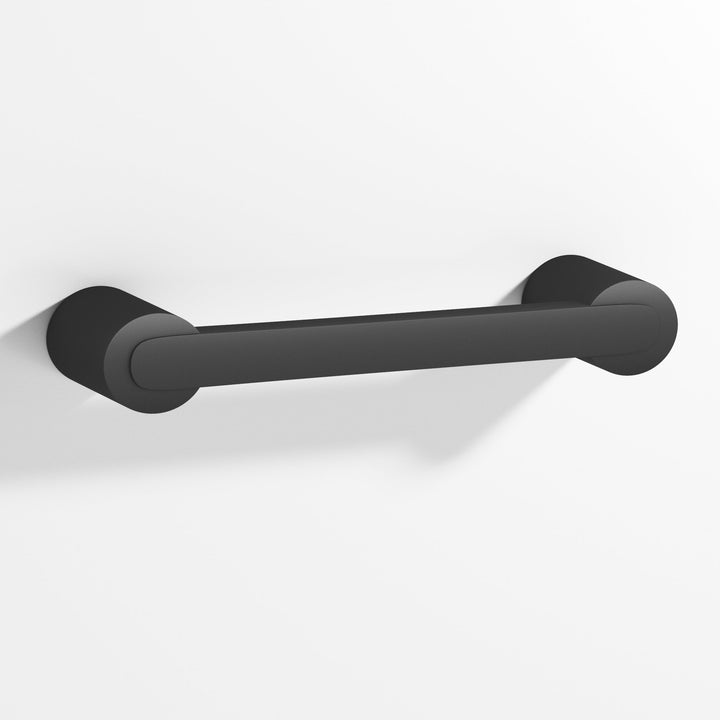 Colonial Bronze 1333 Rectangular Cabinet Pull fully encapsulated by round posts in Matte Graphite