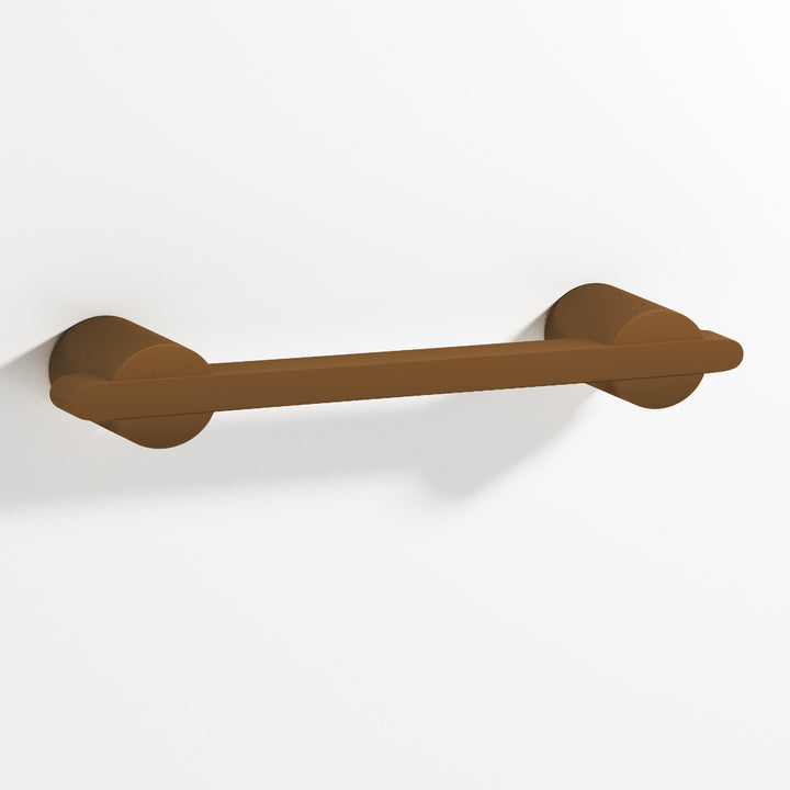 Colonial Bronze 1334 Rectangular Cabinet Pull partially encapsulated by round posts in Matte Light Statuary Bronze