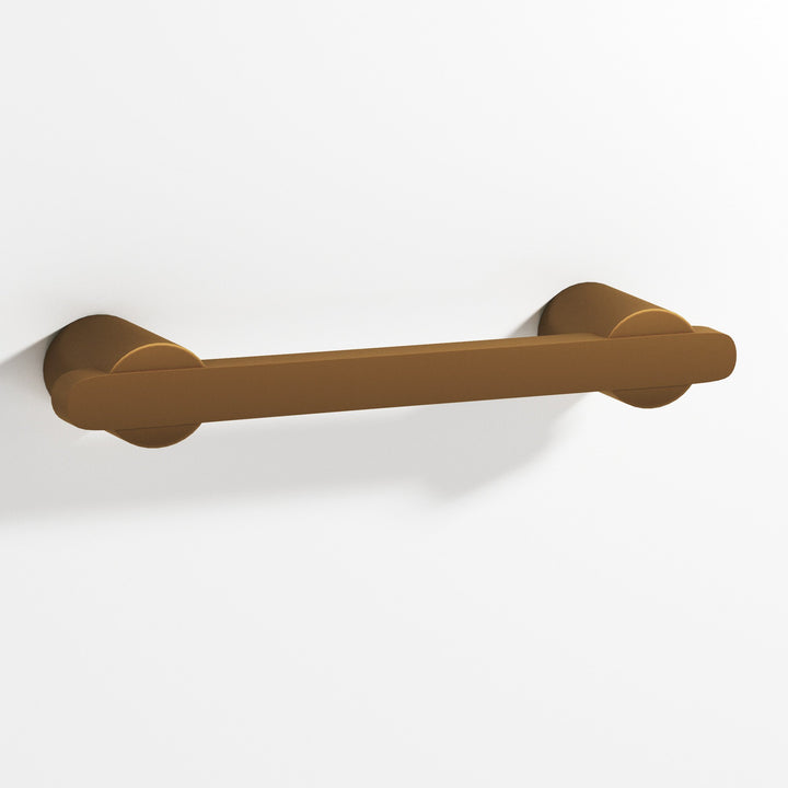 Colonial Bronze 1335 Rectangular Cabinet Pull partially encapsulated by round posts in Matte Light Statuary Bronze