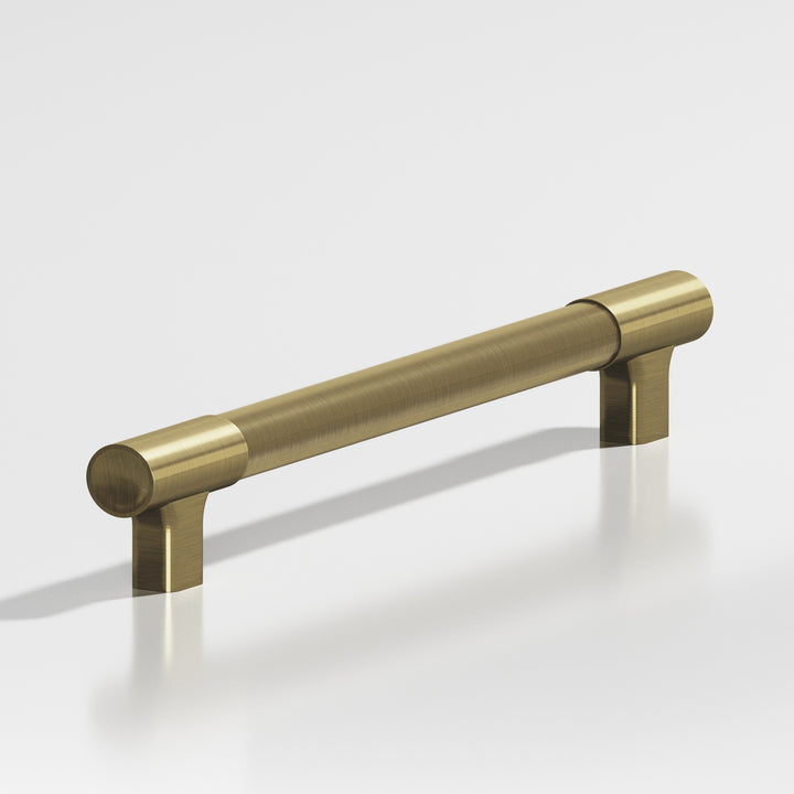 Colonial Bronze 1343 Round coined Appliance Pull with flared squared posts and dished ends in Antique Brass