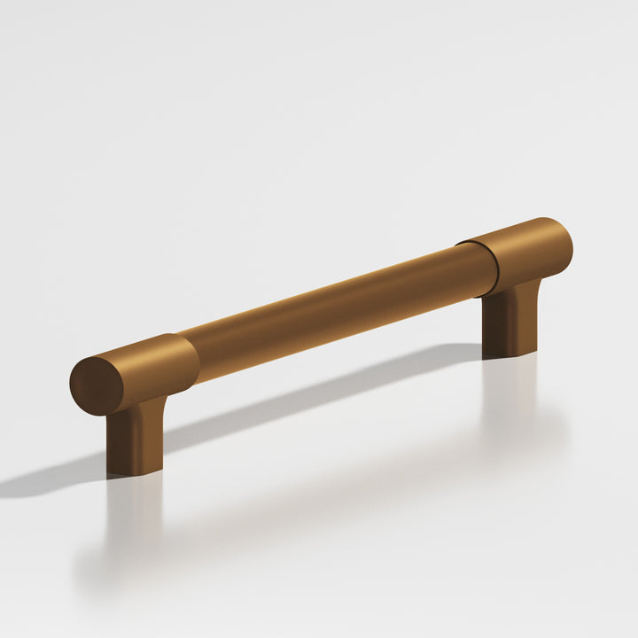 Colonial Bronze 1343 Round coined Appliance Pull with flared squared posts and dished ends in Matte Light Statuary Bronze