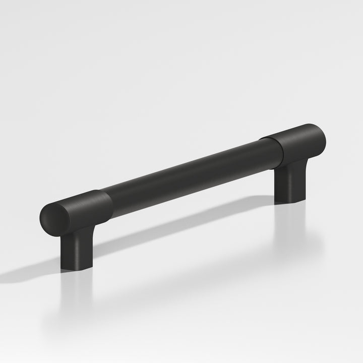 Colonial Bronze 1343 Round coined Appliance Pull with flared squared posts and dished ends in Matte Satin Black
